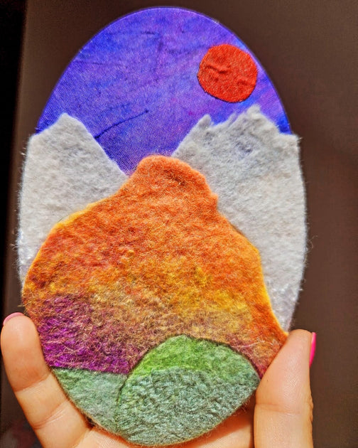 Mini tablou textil - Colaj mixed-media The Call - MUUN | IARMAROC.com