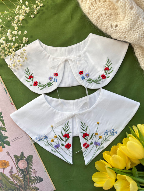 Guler brodat cu flori de câmp - Atelierul de Fire Colorate | IARMAROC.com